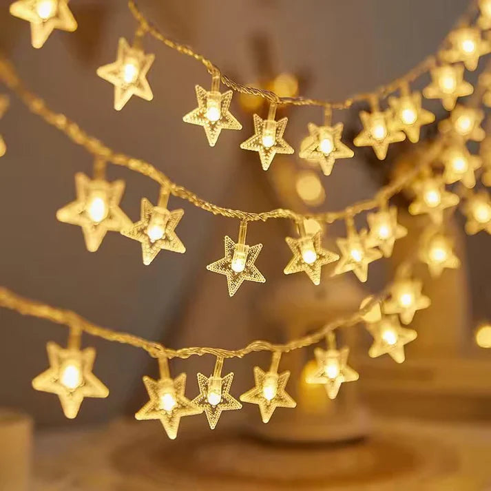 20 Star Shape String Lights, 4m - Perfect for Home Decor & Festivals