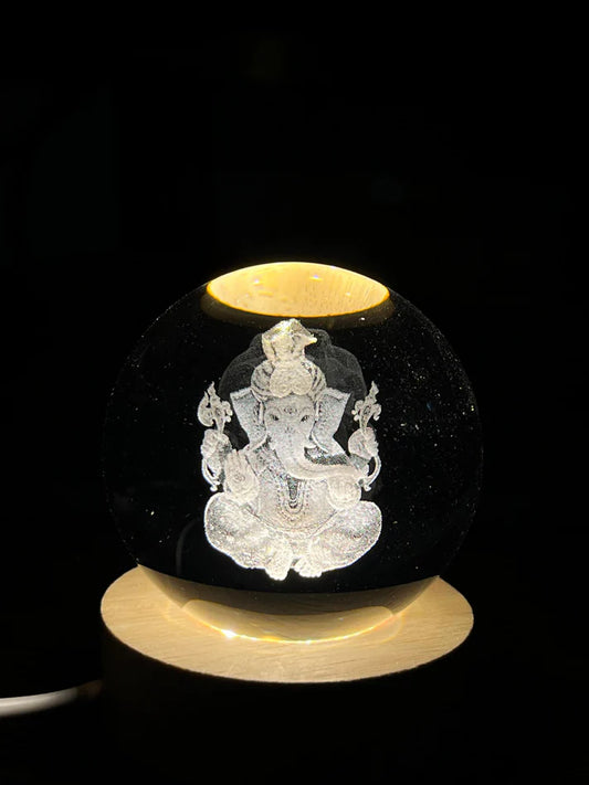 3D Crystal Ganesh Lamp Ball