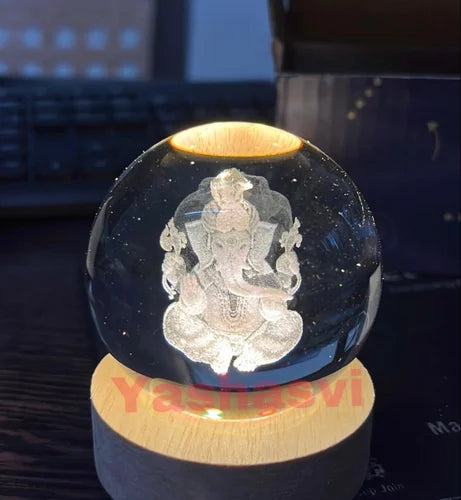 3D Crystal Ganesh Lamp Ball