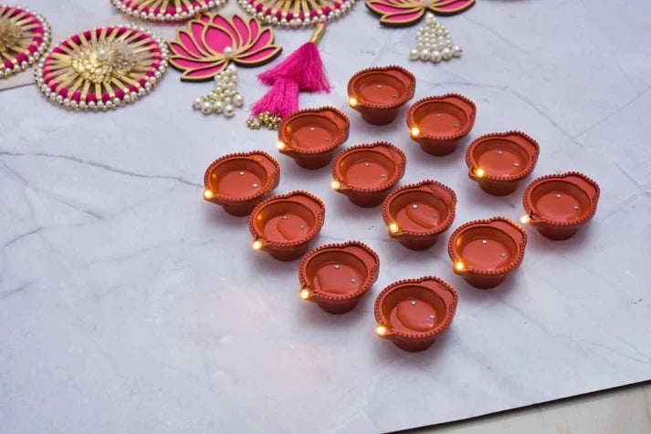 LED Water Sensor Diyas with Ambient Lights