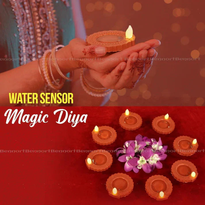 LED Water Sensor Diyas with Ambient Lights