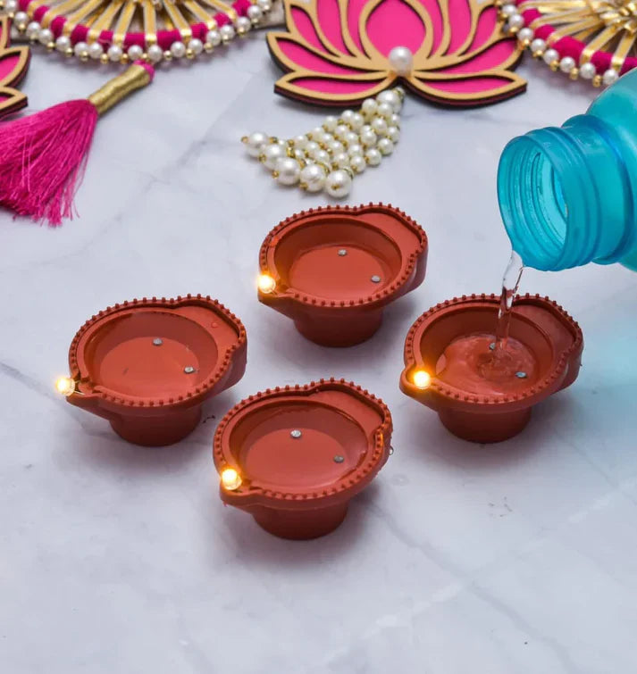 LED Water Sensor Diyas with Ambient Lights